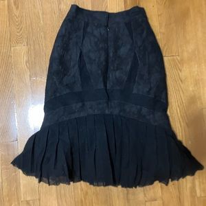 Proenza Schouler black wool knee skirt xxs xs Waist 24